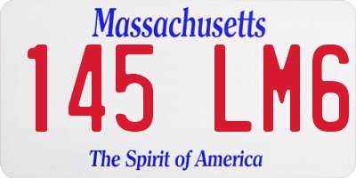 MA license plate 145LM6