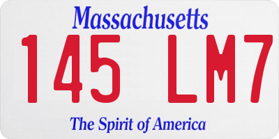 MA license plate 145LM7