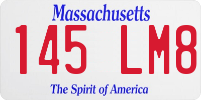 MA license plate 145LM8