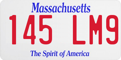 MA license plate 145LM9