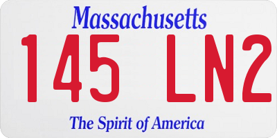 MA license plate 145LN2