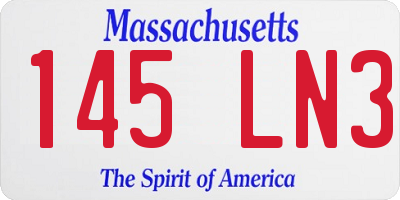 MA license plate 145LN3