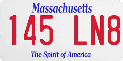 MA license plate 145LN8