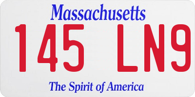 MA license plate 145LN9