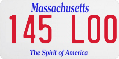 MA license plate 145LO0