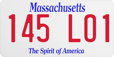 MA license plate 145LO1