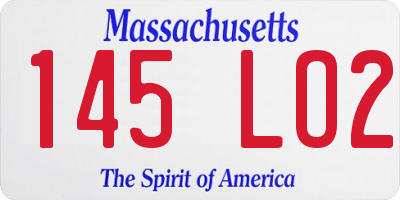 MA license plate 145LO2