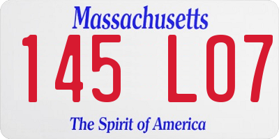 MA license plate 145LO7