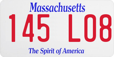 MA license plate 145LO8