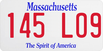 MA license plate 145LO9