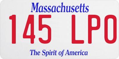 MA license plate 145LP0
