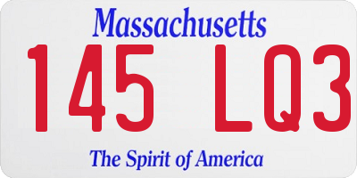 MA license plate 145LQ3