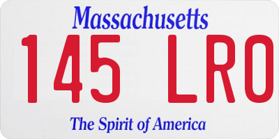 MA license plate 145LR0