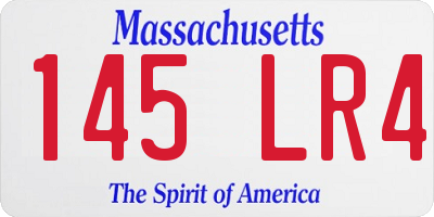 MA license plate 145LR4