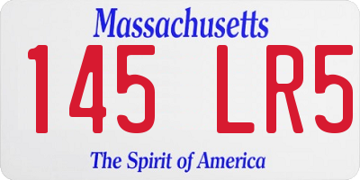 MA license plate 145LR5