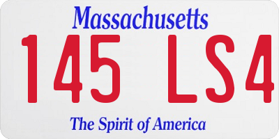 MA license plate 145LS4