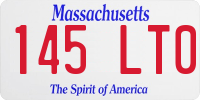 MA license plate 145LT0
