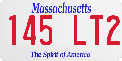 MA license plate 145LT2