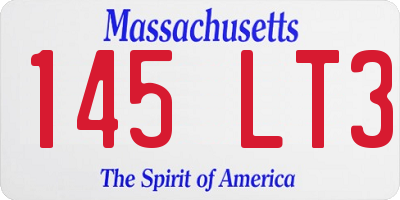 MA license plate 145LT3