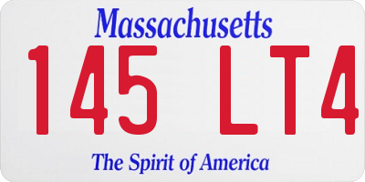 MA license plate 145LT4