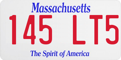 MA license plate 145LT5