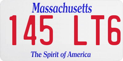 MA license plate 145LT6