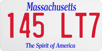 MA license plate 145LT7