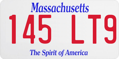 MA license plate 145LT9