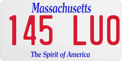 MA license plate 145LU0