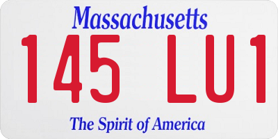 MA license plate 145LU1