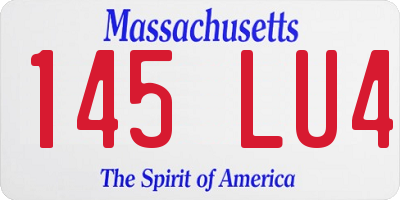 MA license plate 145LU4