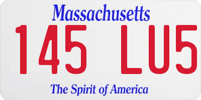 MA license plate 145LU5