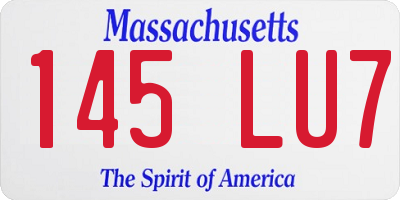MA license plate 145LU7