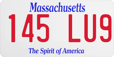 MA license plate 145LU9