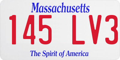 MA license plate 145LV3