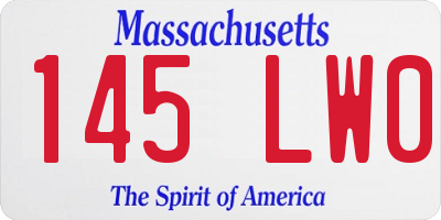 MA license plate 145LW0
