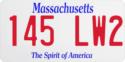 MA license plate 145LW2