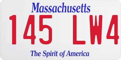 MA license plate 145LW4