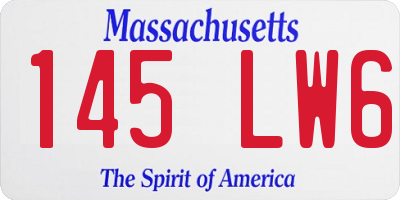 MA license plate 145LW6
