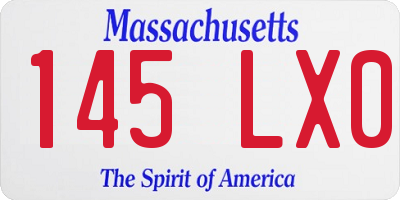 MA license plate 145LX0