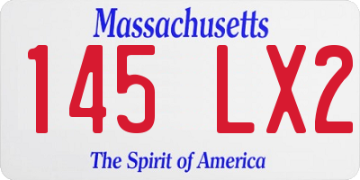 MA license plate 145LX2