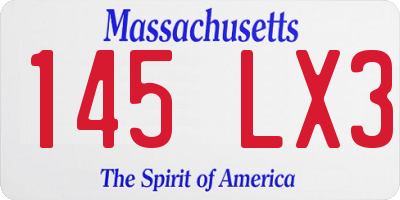 MA license plate 145LX3