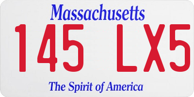 MA license plate 145LX5