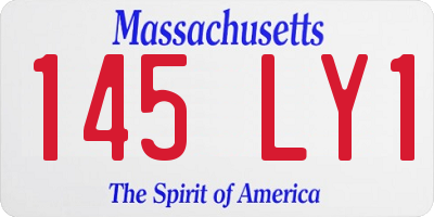MA license plate 145LY1