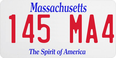 MA license plate 145MA4