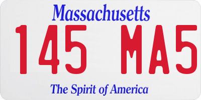 MA license plate 145MA5