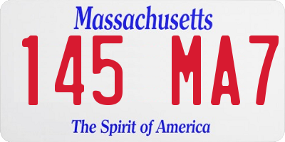 MA license plate 145MA7
