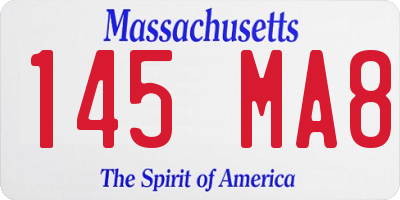 MA license plate 145MA8