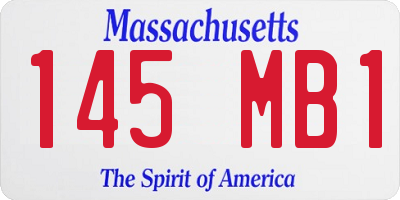 MA license plate 145MB1