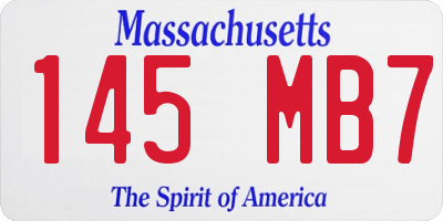 MA license plate 145MB7